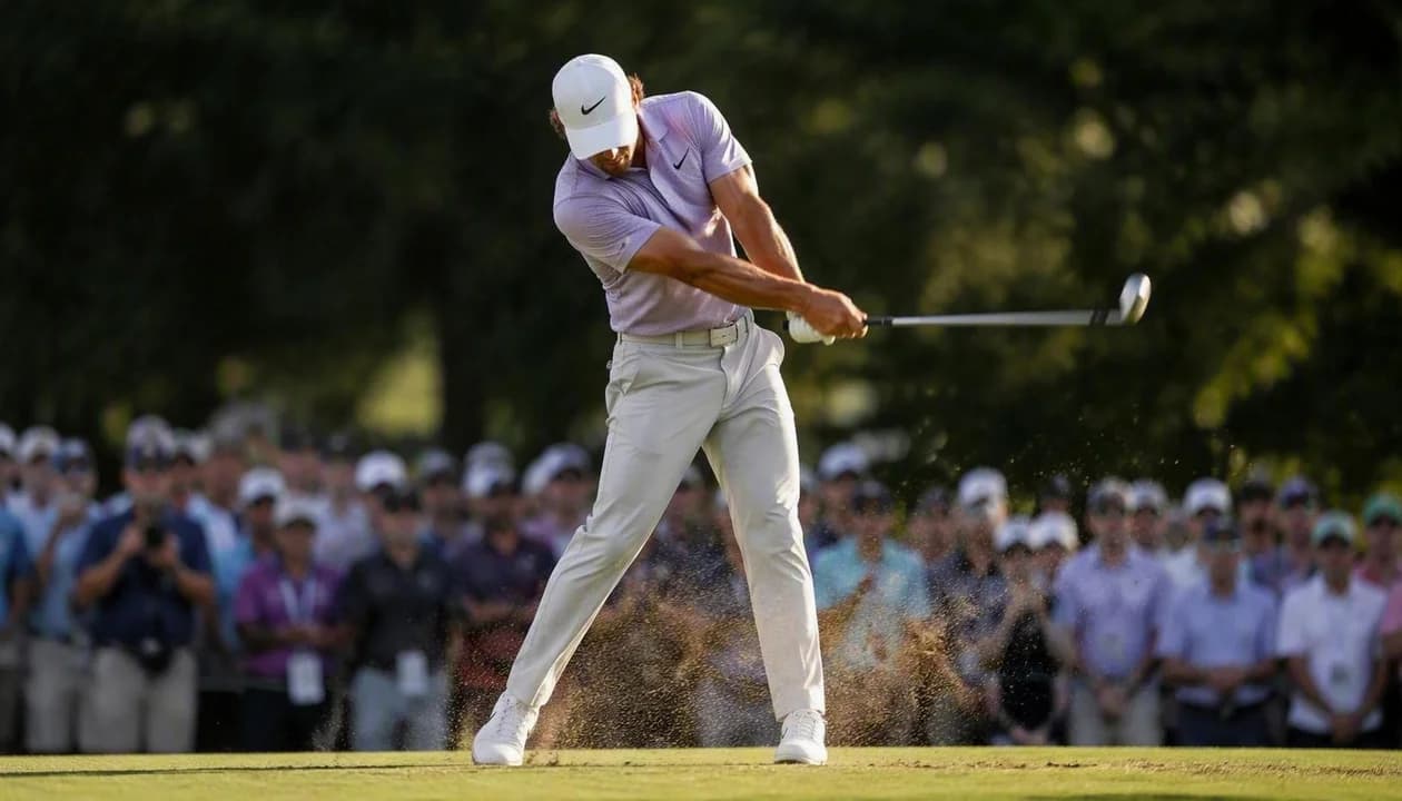 High-speed video capture of downswing transition demonstrating rotational acceleration sequencing